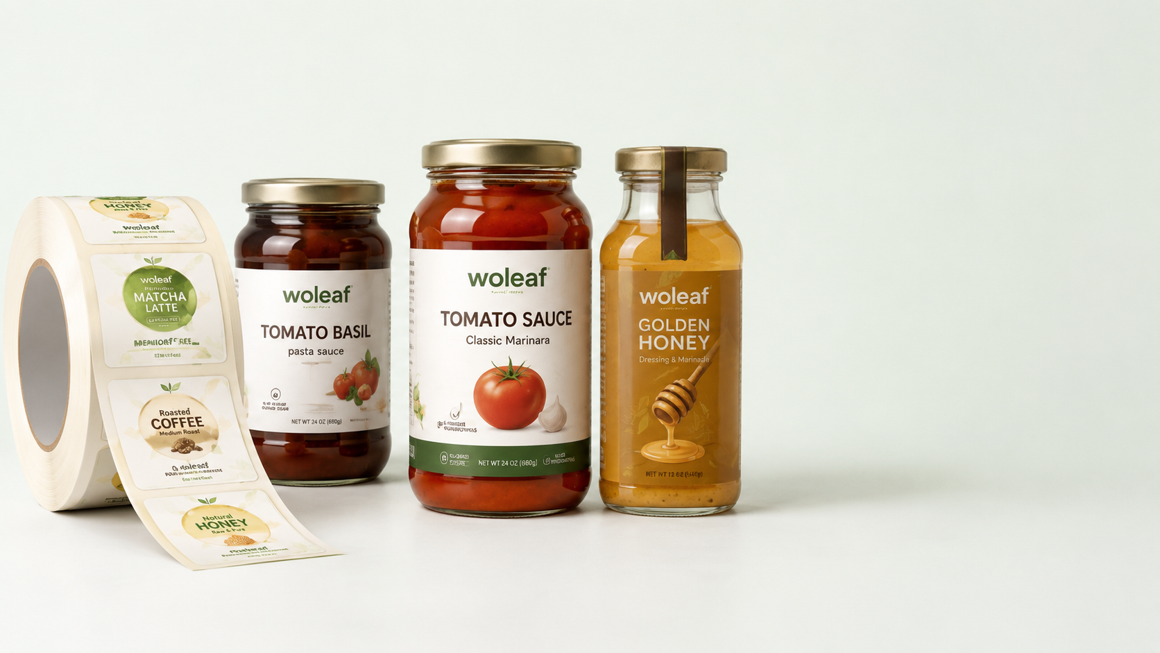 Custom food labels on jars and packaging