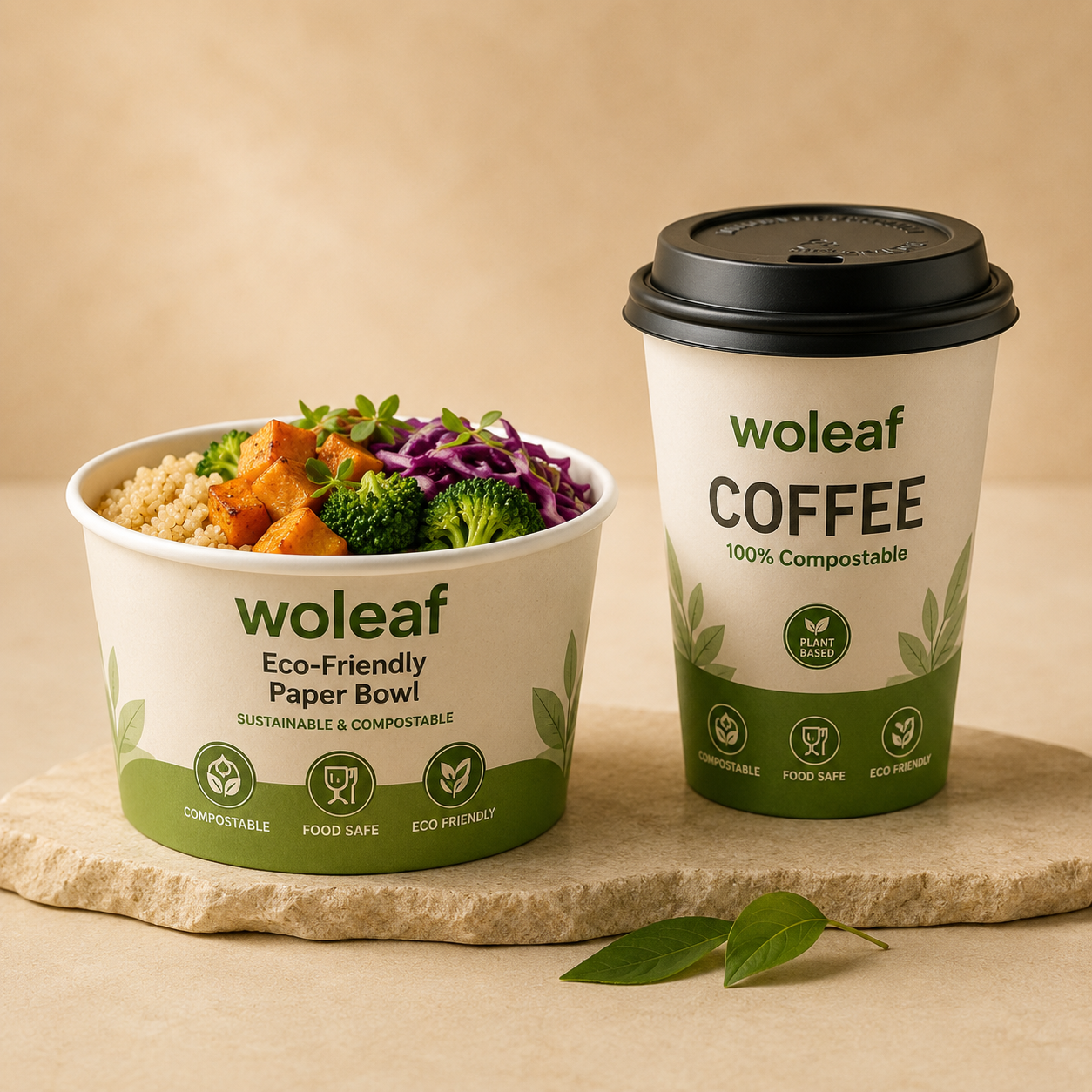 Food service paper packaging